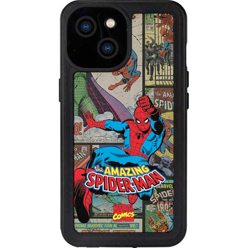 Marvel Classic Comics Amazing Spider-Man Collage iPhone 15 Waterproof Case